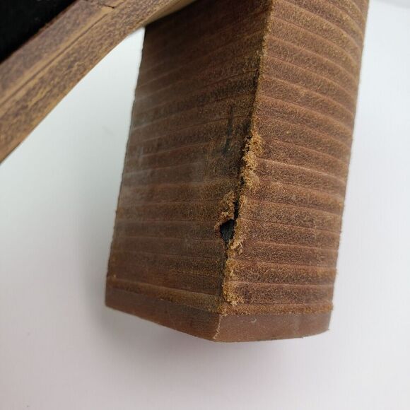 Marc Fisher MLVASHI Womens Size 9 Black Leather 4" Heel Ankle Strap Sandal Shoes - Picture 12 of 13